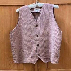 Linen Vest Flax by Jeanne Engelhart Sz L